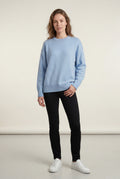 Blue Oversized Crewneck Sweater with Dropped Shoulders - Oversized sweater - Photo 5