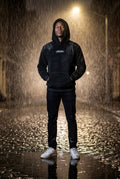 Black Plush Relaxed Fit Hoodie with Kangaroo Pocket - Photo 9
