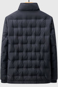 Quilted Down Puffer Jacket in Blue — back