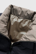 Quilted Down Puffer Jacket in Blue — detail