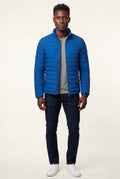 Blue Quilted Stand Collar Lightweight Puffer Jacket - Lightweight jackets - Photo 11