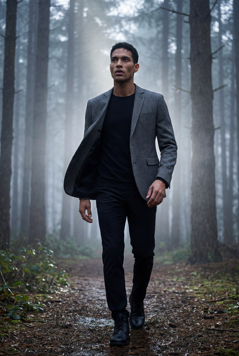 Gray Slim Tailored Single-breasted Formal Blazer - Formal blazers - Photo 4