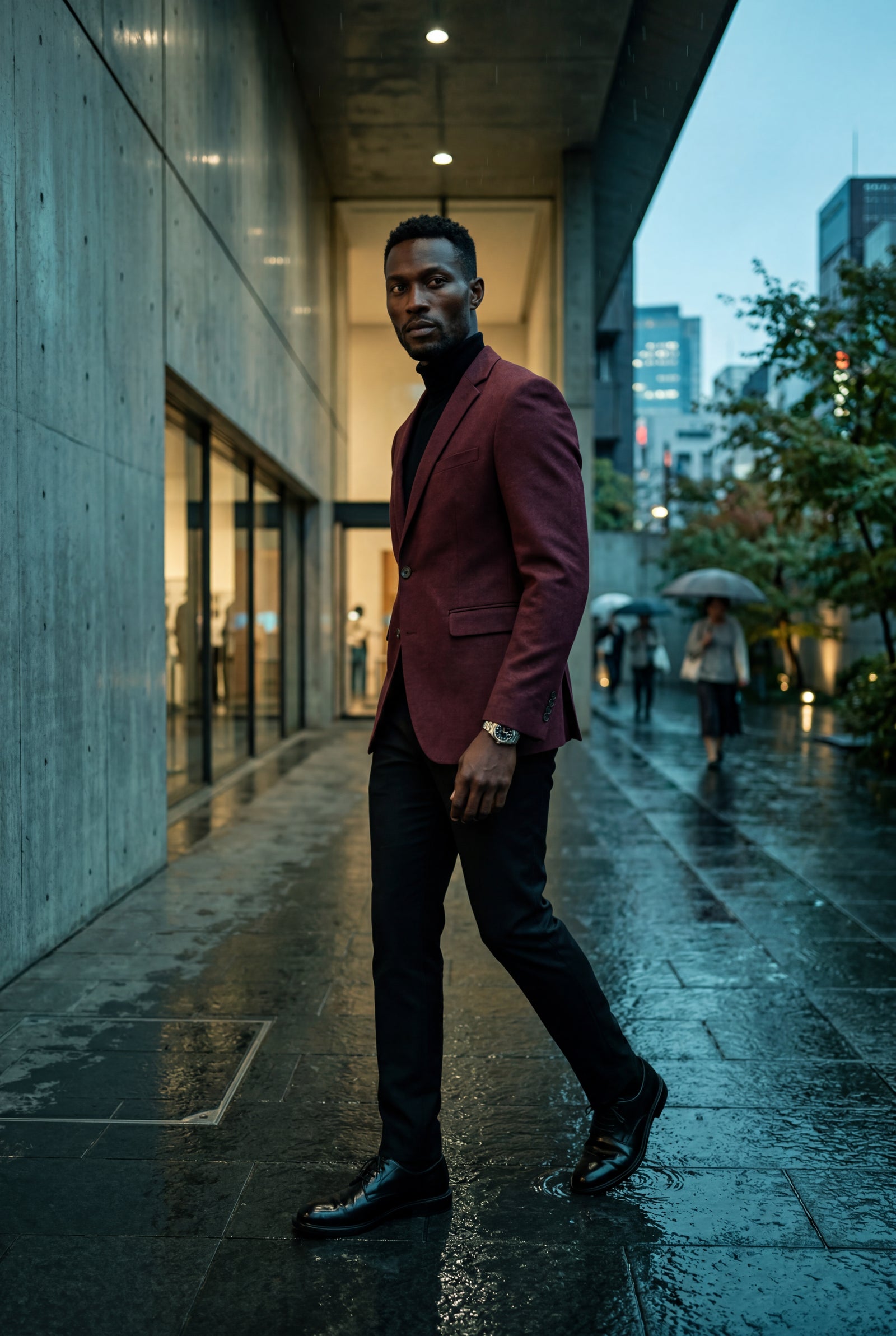 Burgundy Slim Tailored Single-breasted Formal Blazer - Formal blazers - Photo 6