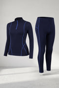 Thermal Base Layer Set in Blue — studio front
