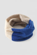 Two-Tone Cashmere Neck Warmer in Blue — studio front
