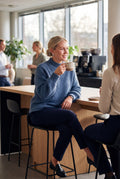 Women's Pullover High Collar in Blue — office lifestyle