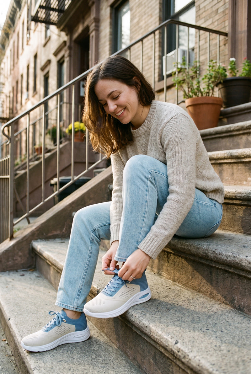 Women's Sneakers Comfort Fit in Blue — lifestyle shot