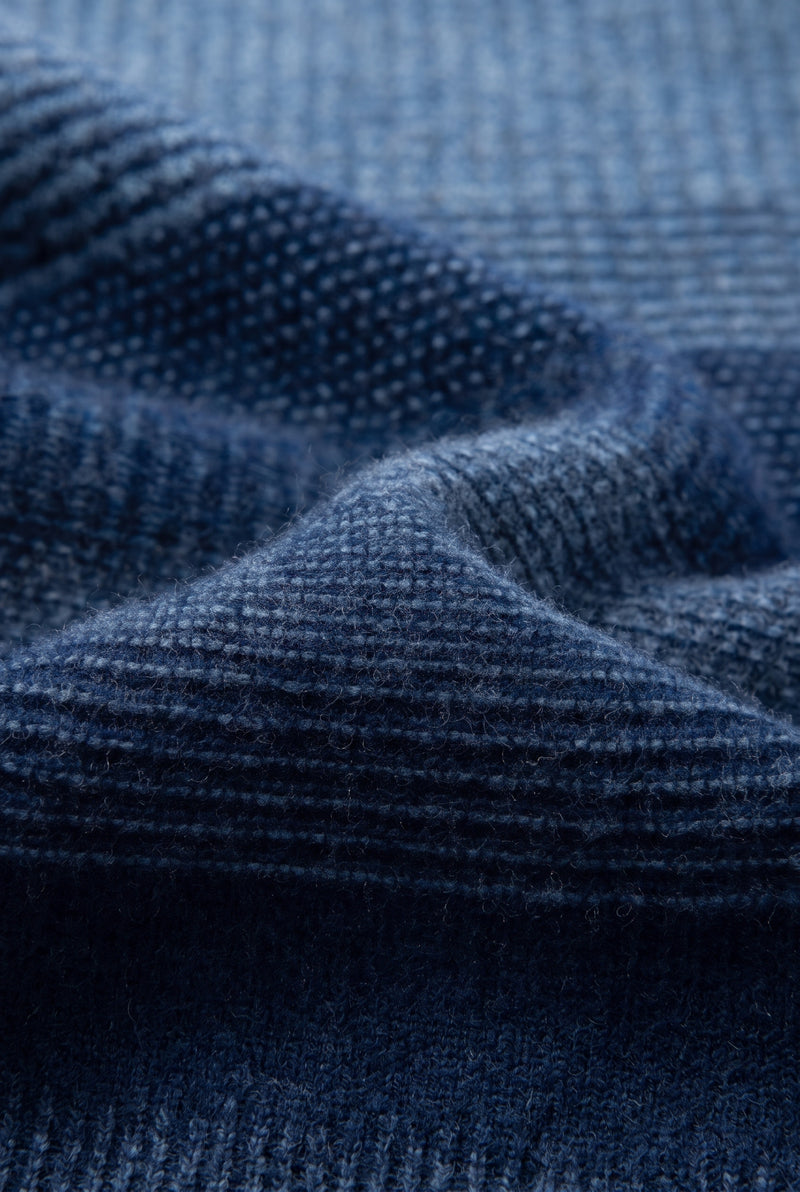 Wool Gradient Stripe Sweater in Blue — studio detail