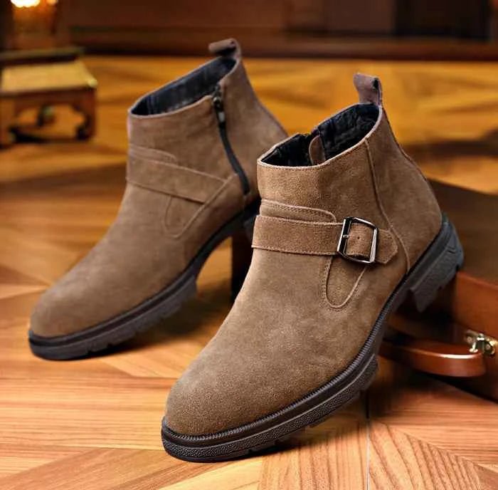 Black Adjustable Buckle Strap Ankle Boots - Photo 3