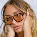 Brown Amber Tortoiseshell Oversized Square Sunglasses - Oversized sunglasses - Photo 2