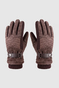 Touchscreen Winter Gloves in Brown (Brown Knit) — studio front