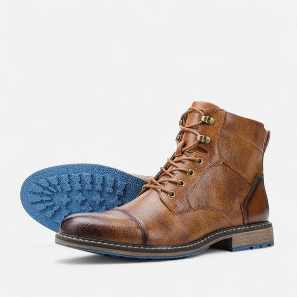 Brown Burnished Brown Distressed Lace-up Ankle Boots - Lace-up boots - Photo 9