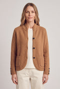 Cardigan Button Classic in Brown — studio front