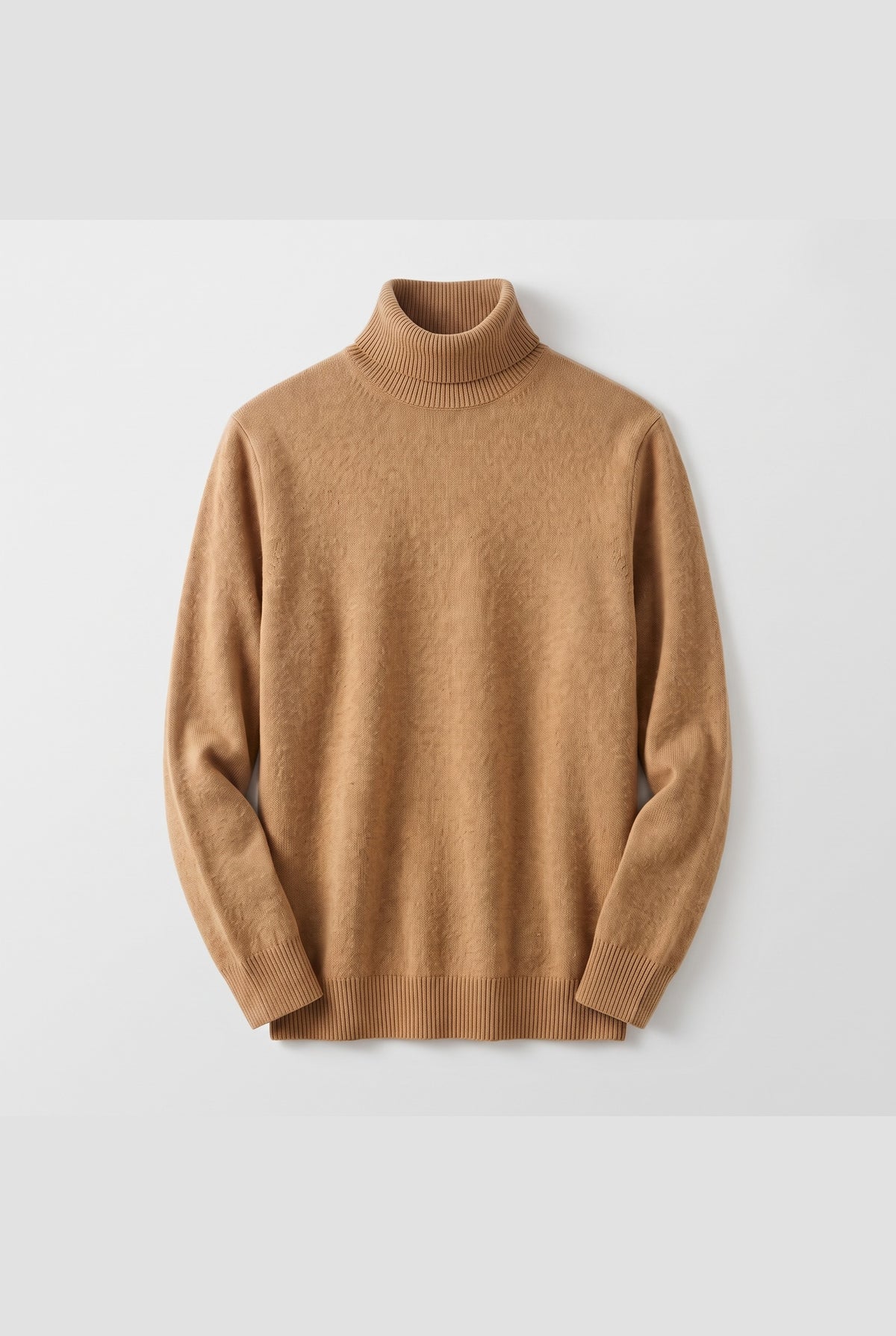 Cashmere Turtleneck Sweater in Brown — front view