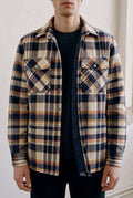 Cotton Plaid Shirt Jacket in Brown — Stilenza main image