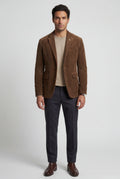 Brown Fine Wale Tailored Single-breasted Blazer - Blazers - Photo 5