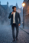 Denim Blue Fine Wale Tailored Single-breasted Blazer - Blazers - Photo 6