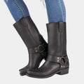 Harness Strap Square Toe Mid-calf Cowboy Boots - Photo 5