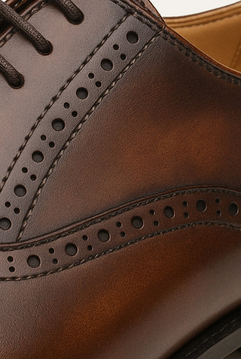 Leather Brogue Dress Shoes in Brown — other