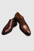 Leather Brogue Dress Shoes in Brown — Stilenza main image