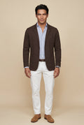 Brown Lightweight Unstructured Slim Fit Casual Blazer - Photo 20