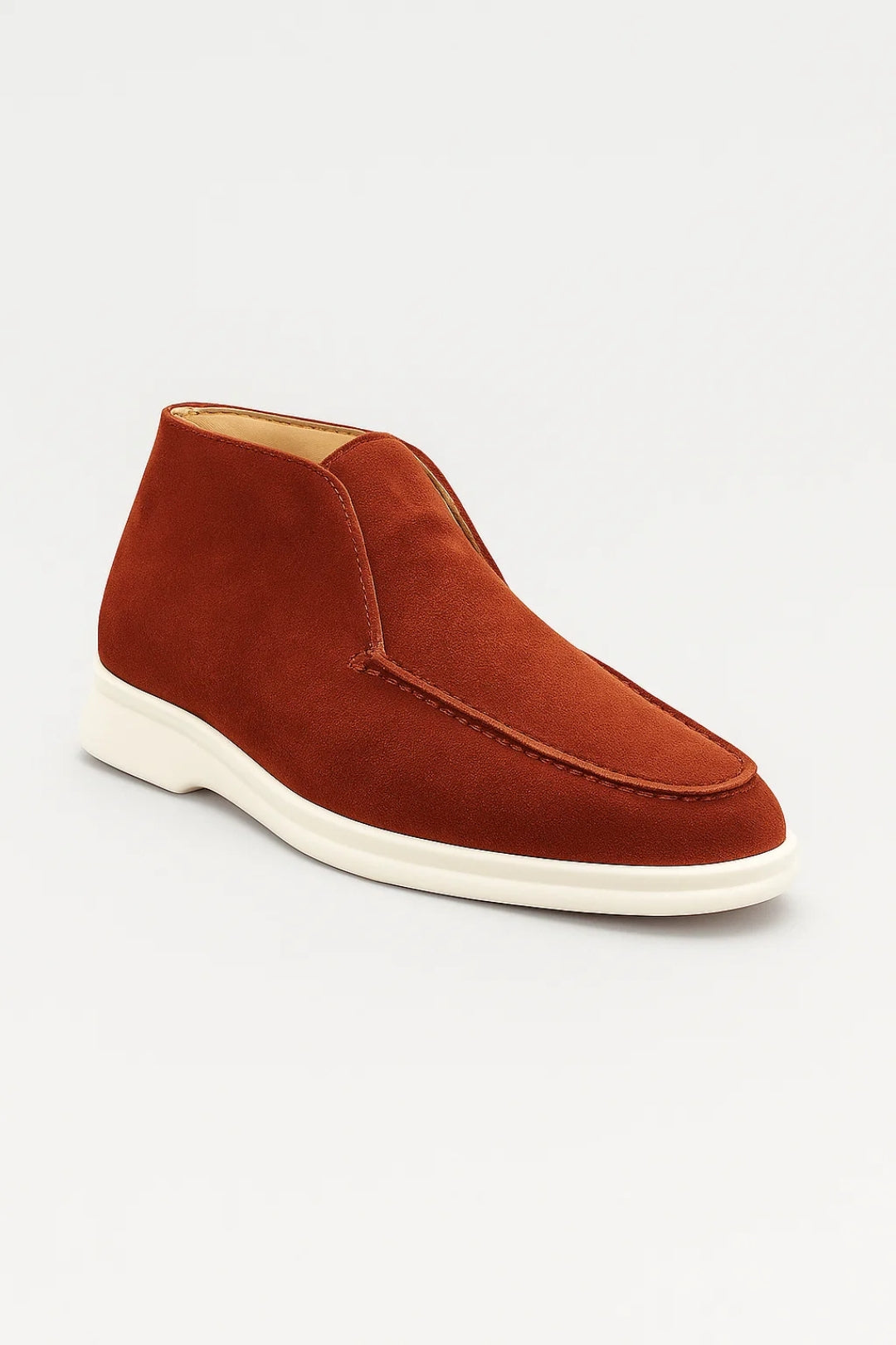 Brown Mid-top Slip-on Loafer with Moccasin Stitching - Loafers - Photo 6