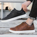 Minimalist Faux Low-top Lace-up Sneakers - Photo 6