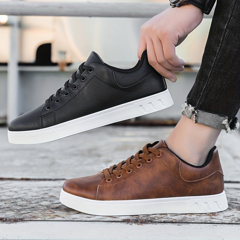 Minimalist Faux Low-top Lace-up Sneakers - Photo 6