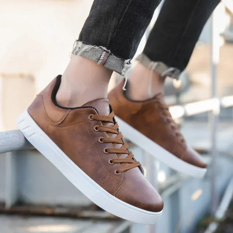 Minimalist Faux Low-top Lace-up Sneakers - Photo 8