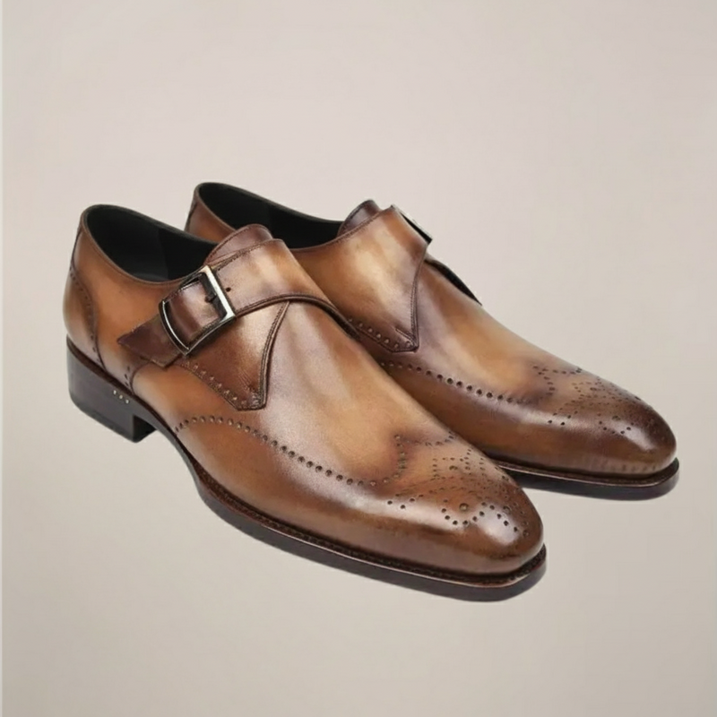 Monk Strap Brogue Dress Shoes with Wingtip Detailing - Monk strap dress shoes - Photo 2
