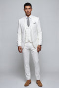 Three-Piece Formal Suit - White - Photo 1