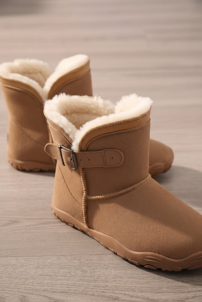 Plush Lined Ankle Boots in Brown — studio detail