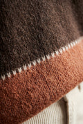 Brown Relaxed Fit Fuzzy Striped Crewneck Sweater - Sweaters - Photo 2