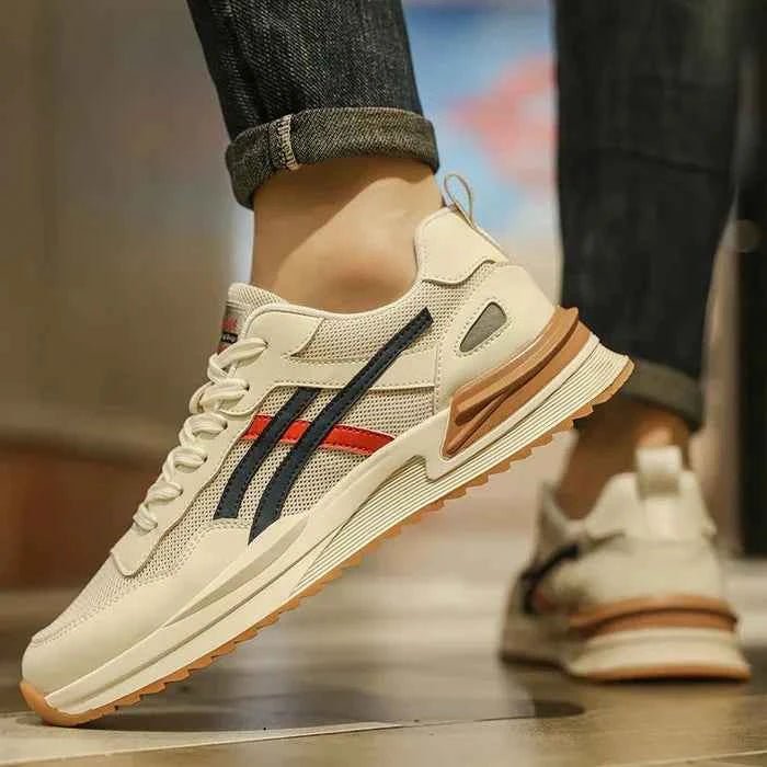 Retro Panel Lace-Up Sneakers with Chunky Sole - Photo 2