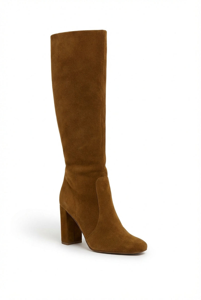 Brown Rich Camel Brown Block Heel Knee-high Boots - Knee high boots - Photo 1