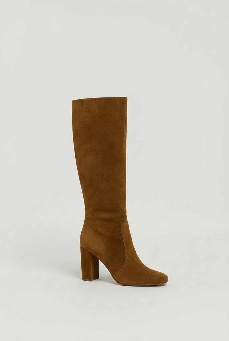 Brown Rich Camel Brown Block Heel Knee-high Boots - Knee high boots - Photo 3