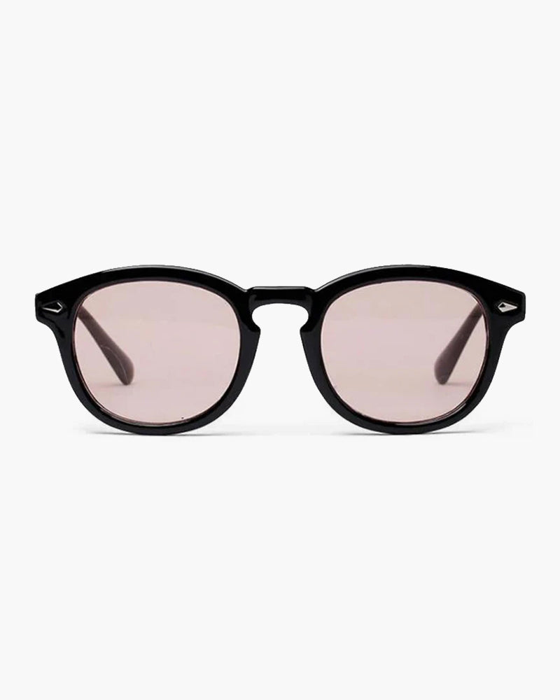 Brown Round Frame Blue Lens Fashion Sunglasses - Photo 5