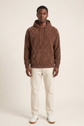 Brown Texture Hooded Pullover Jacket with Kangaroo Pocket - Hooded jackets - Photo 10