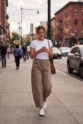 Women's Jeans High Waist Barrel Leg in Brown — lifestyle outdoor