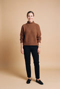 Women's Pullover High Collar in Brown — primary studio