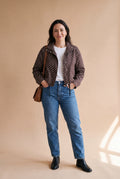 Women's Tailored Jacket Polka Dot in Brown — studio primary