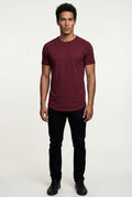 Burgundy Slim Fit Crew Neck Short Sleeve Tee - Short sleeve t-shirts - Photo 1