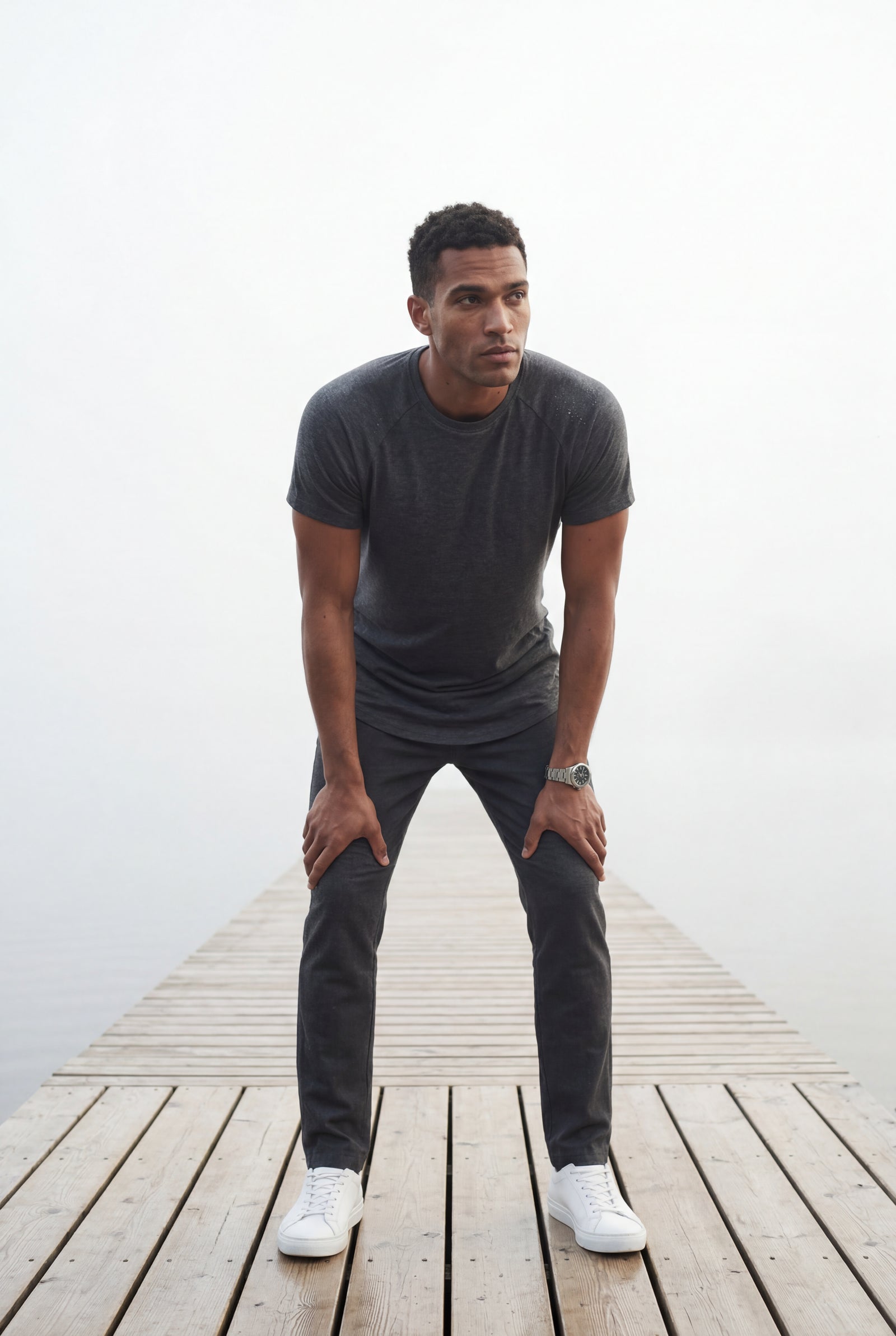Dark Gray Slim Fit Crew Neck Short Sleeve Tee - Short sleeve t-shirts - Photo 20