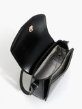 Structured Shoulder Bag with Gold Hardware and Adjustable Strap - Shoulder bags - Photo 8