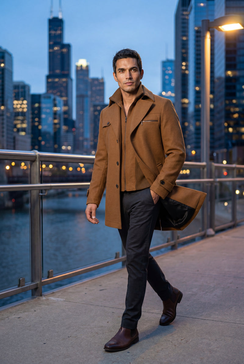 Camel Camel Brown Single-breasted Classic Winter Coat - Winter jackets - Photo 4
