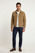 Camel Structured Trucker Jacket with Button Closure - Men's jackets - Photo 2