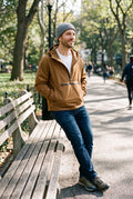 Men's Rain Jacket Hooded Waterproof in Caramel — lifestyle park