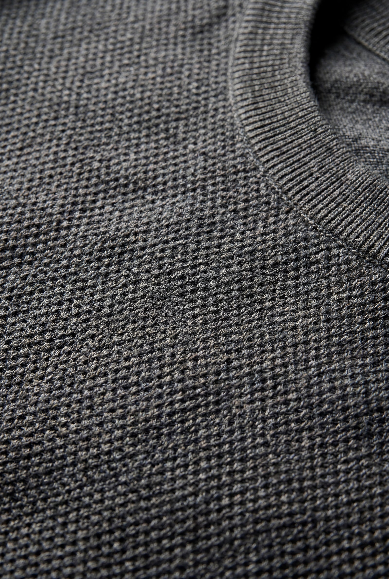Charcoal Gray Men's Slim Fit Knitted Short Sleeve T-Shirt - Slim fit t-shirts - Photo 5