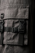 Charcoal Washed Charcoal Straight-leg Cargo Trousers with Buckle Pockets - Photo 2