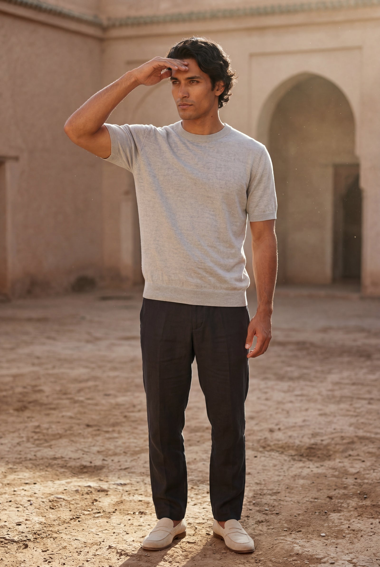 Light Gray Fine Relaxed Fit Short Sleeve T-shirt - Relaxed fit t-shirt - Photo 12